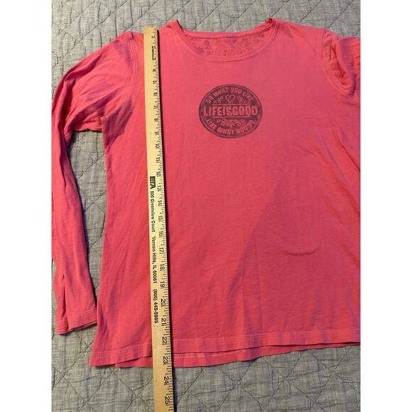 Life Is Good Women’s Pink Long Sleeve Graphic Tee Do What You Like Size M - Picture 6 of 11